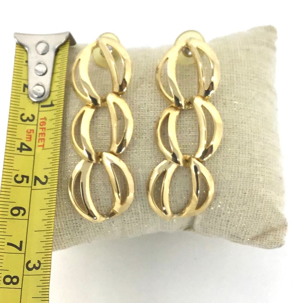DANGLING GOLD EAR RINGS - Picture 6 of 8